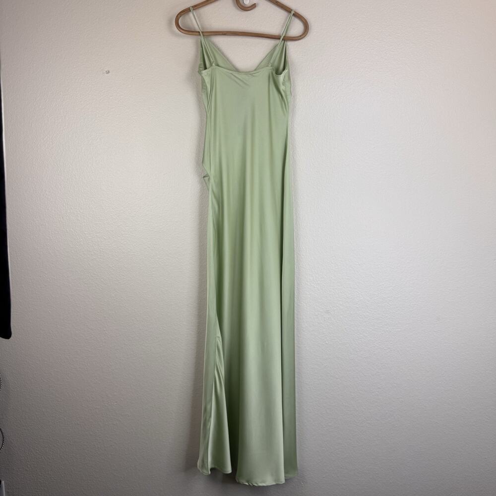 NWT Lioness x REVOLVE "About A Girl" Satin Maxi Slip Dress in Light Green/Lime ✨ - Picture 11 of 16